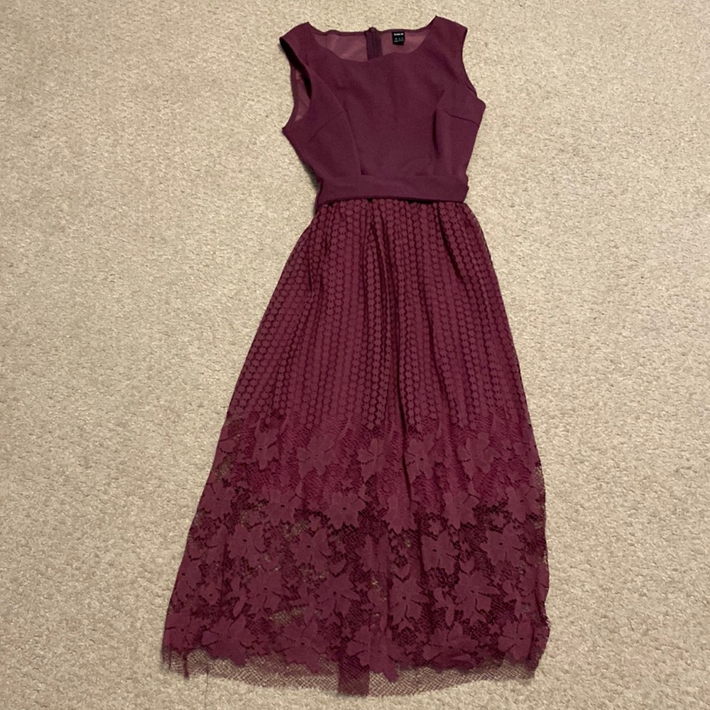 Plum coloured sleeveless dress